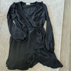 Black Swiss dot dress